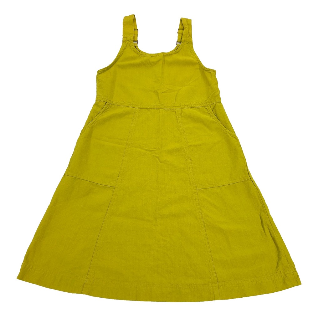 Gudrun Sjoden Cotton Linen Jumper Dress XS Green Pinafore Overalls Lagenlook